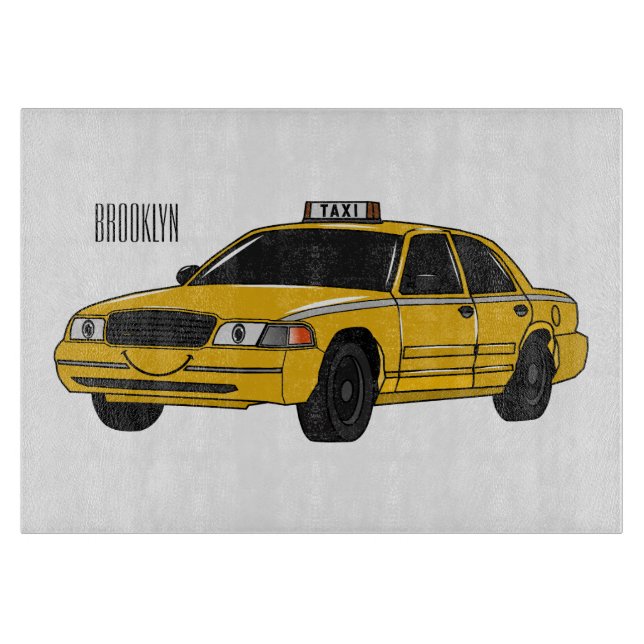 Planche À Découper Illustration de taxi (Devant)