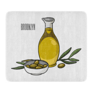 Planche À Découper Illustration d'huile d'olive