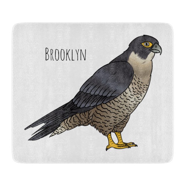 Planche À Découper Illustration d'oiseau de faucon pèlerin (Devant)