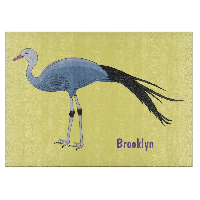 Planche À Découper Illustration d'oiseau de grue bleue (Devant)