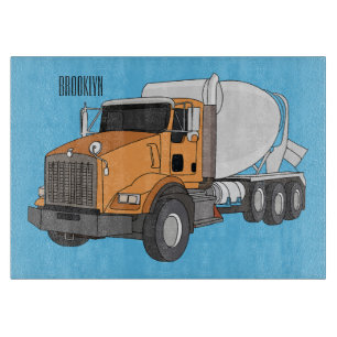 Planche À Découper Illustration du camion de mélange de béton