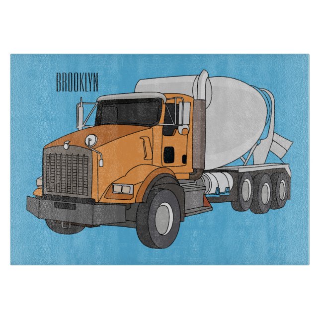 Planche À Découper Illustration du camion de mélange de béton (Devant)