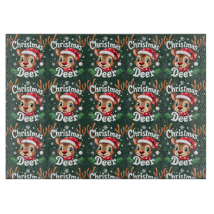 Planche À Découper Illustration du cerf de Noël mignon