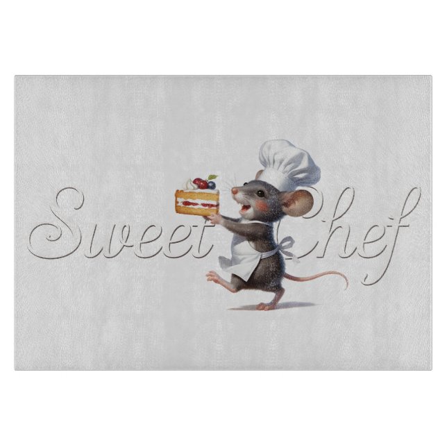 Planche À Découper Illustration du logo de la souris "Sweet Chef" (Devant)