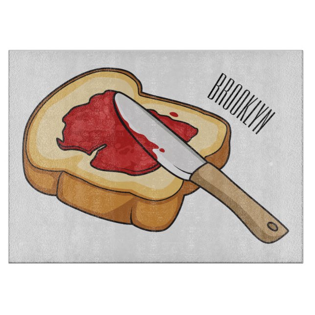 Planche À Découper Illustration du pain et de la confiture (Devant)
