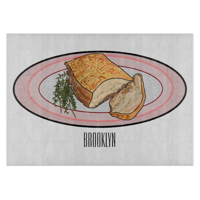Planche À Découper Illustration du ventre de porc rôti (Devant)