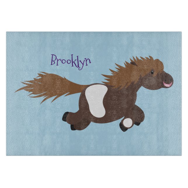Planche À Découper Illustration d'un poney de Shetland mignon (Devant)