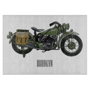 Planche À Découper Illustration d'une moto de croiseur militaire