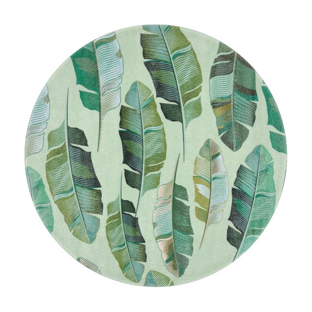 Planche À Découper Illustration tropicale Plante de banane à la mode (Devant)