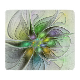 Planche À Découper Imaginaire coloré Fleur moderne Abstrait Fractal