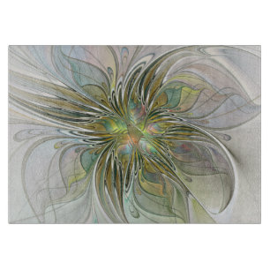 Planche À Découper Imaginaire Floral Fleur Art Fractal Moderne Avec O
