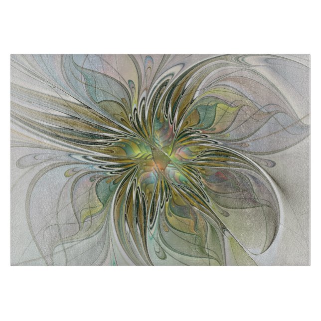 Planche À Découper Imaginaire Floral Fleur Art Fractal Moderne Avec O (Devant)