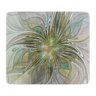 Planche À Découper Imaginaire Floral Fleur Art Fractal Moderne Avec O