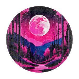 Planche À Découper Imaginaire rose lune