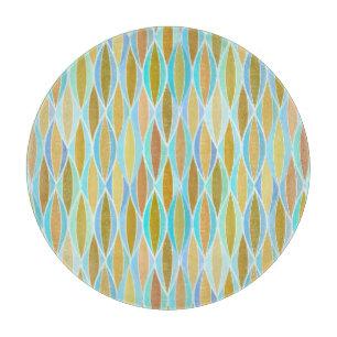 Planche À Découper Impression à ruban du milieu du siècle - blues et