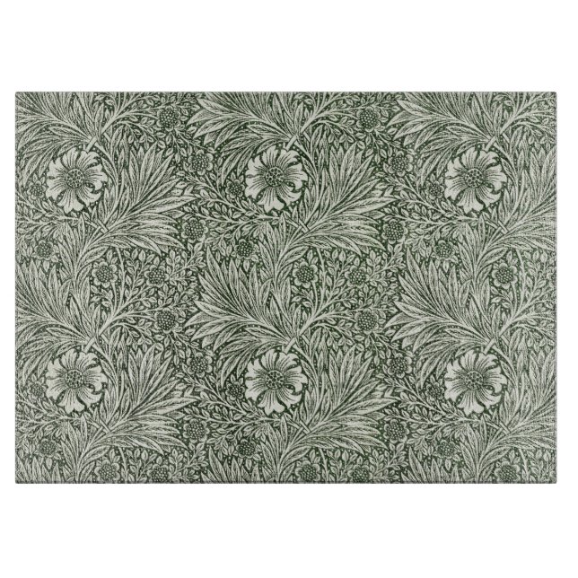 Planche À Découper Impression d'art floral vert souci de William Morr (Devant)