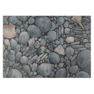 Planche À Découper Impression de peinture de galets et de coquillages