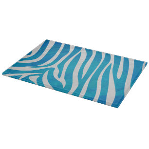 Planche À Découper Impression en bleu et blanc Zebra