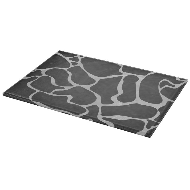 Planche À Découper Impression Giraffe noir et gris clair (Coin)