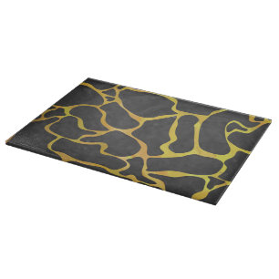 Planche À Découper Impression Giraffe noir et jaune