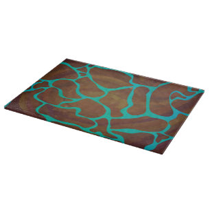 Planche À Découper Imprimerie Brown et Turquoise