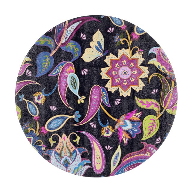 Planche À Découper Inde Paisley Ornement floral sans joint (Devant)