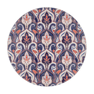 Planche À Découper Indian Paisley : Médaillon Floral Sans Seamless.