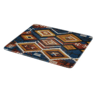 Planche À Découper Indigo Terrien Nomade – Patchwork Tribal Artisanal