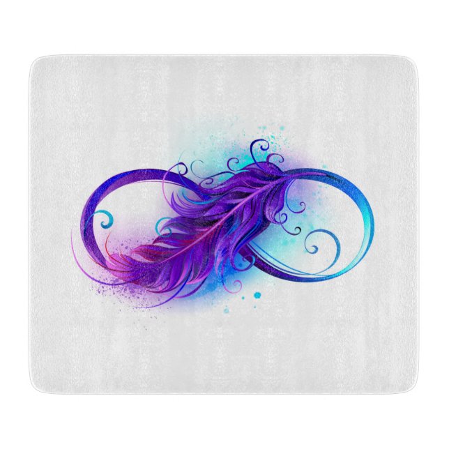 Planche À Découper Infini avec plume violette (Devant)