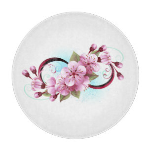 Planche À Découper Infinité avec les fleurs Sakura
