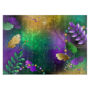 Planche À Découper Iridescente mardi gras arrière - plan avec perles
