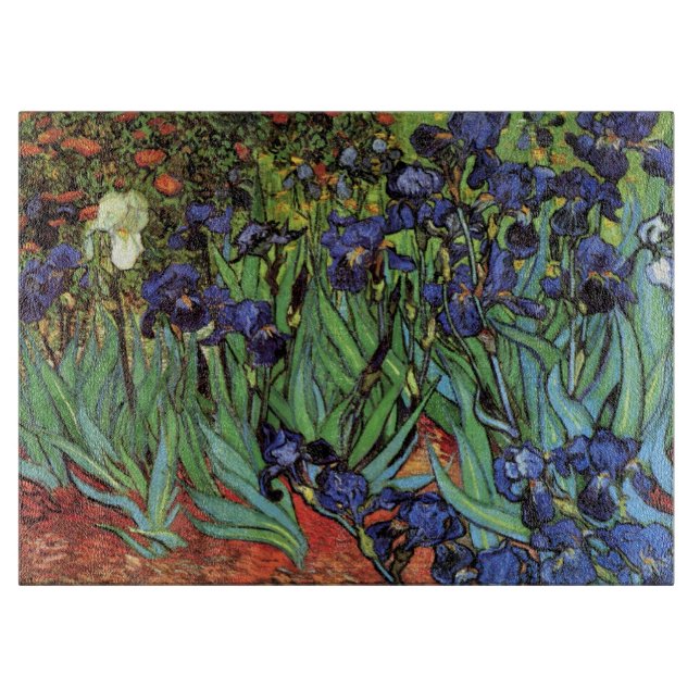 Planche À Découper Irises de Vincent van Gogh, Jardin Vintage (Devant)