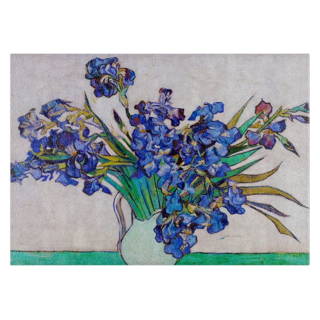 Planche À Découper Irises de Vincent Van Gogh Set de table flower art (Devant)