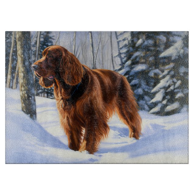 Planche À Découper Irish Setter Let It Neige Christmas (Devant)