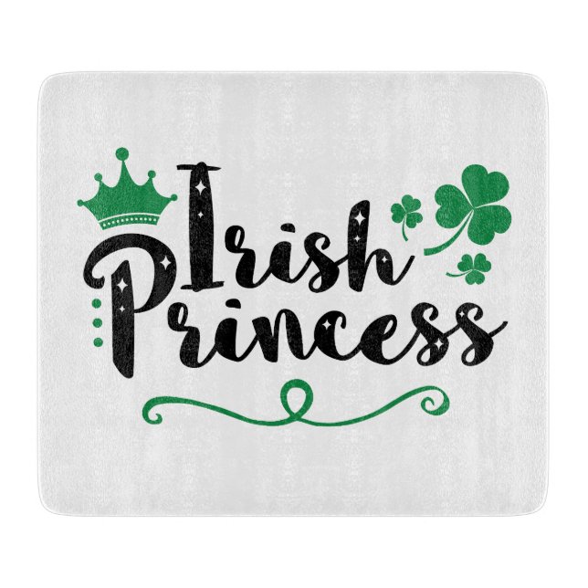 Planche À Découper Irlandaise Princesse femmes St Patrick's Day Scrip (Devant)