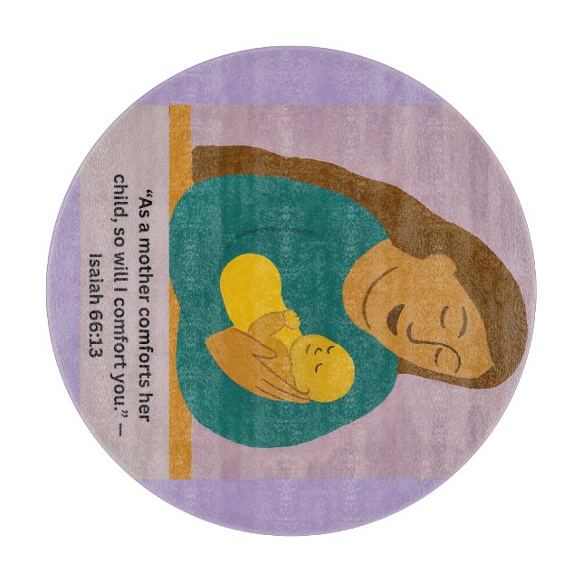Planche À Découper Isaiah 66:13 Comforting Mother and Baby Postcard (Devant)
