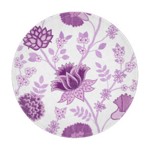 Planche À Découper Jacobean Floral Lg Motif rose sur blanc