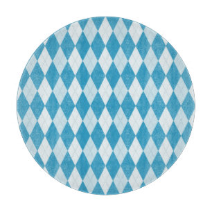 Planche À Découper Jacquard bleu Peacock Petite forme diamant