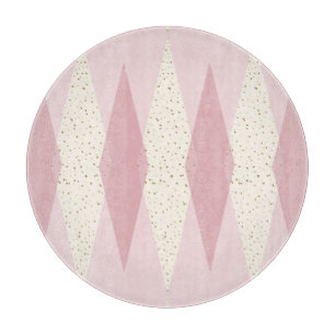 Planche À Découper Jacquard rose moderne du milieu du siècle