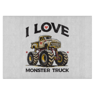 Planche À Découper J'aime les camions monstres