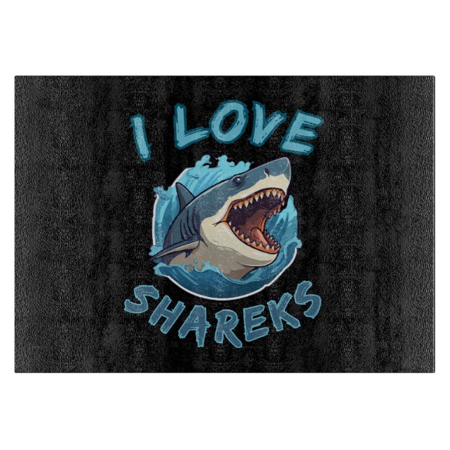Planche À Découper J'aime les requins Fisher (Devant)