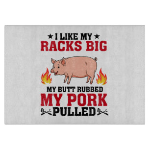 Planche À Découper J'aime Mes Râteliers Gros BBQ, Citation Porc Fessi