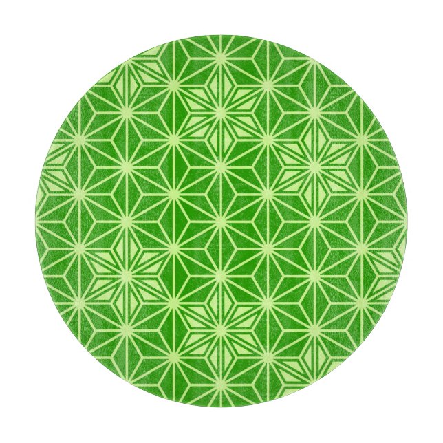 Planche À Découper Japonais Asanoha motif - vert citron (Devant)