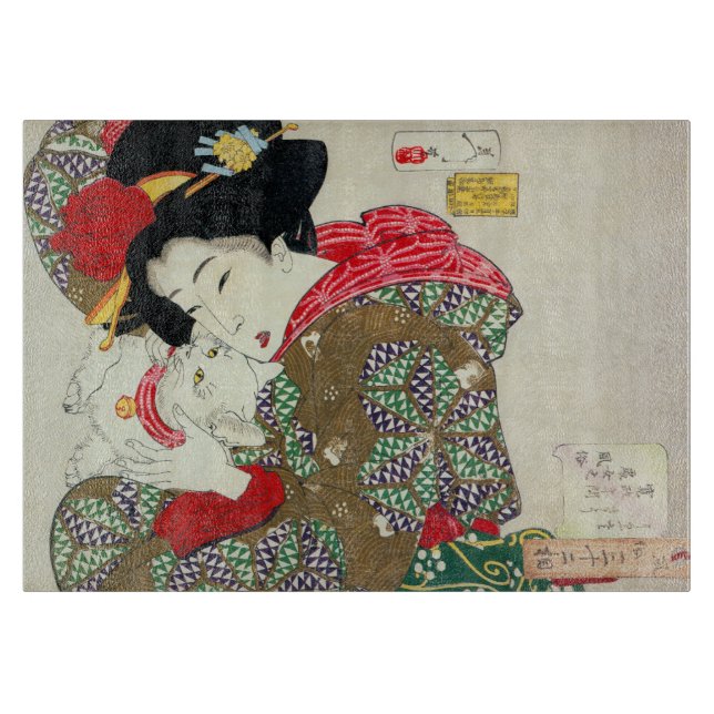 Planche À Découper Japonaise avec Chat, Tsukioka Yoshitoshi (Devant)