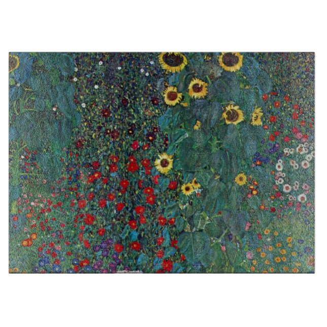 Planche À Découper Jardin agricole avec tournesol par Klimt, Fleurs V (Devant)