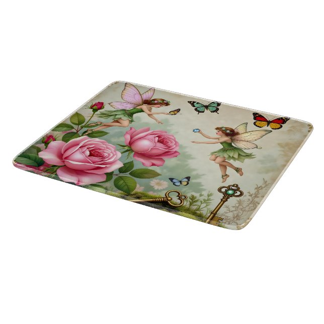 Planche À Découper Jardin de fées florales enchantées (Coin)