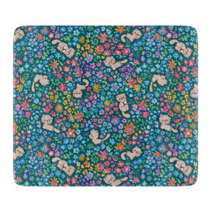 Planche À Découper Jardin fantaisiste de Pebble Chat Gris et Floral L