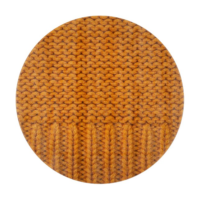 Planche À Découper Jaune clair : texture tricotée artisanale. (Devant)