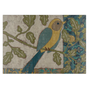 Planche À Découper Jaune et oiseau bleu turquoise étés perché sur 