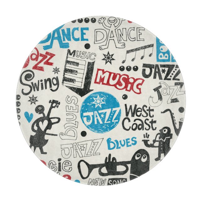 Planche À Découper Jazz Doodle : Mélange de Musique Eclectique (Devant)